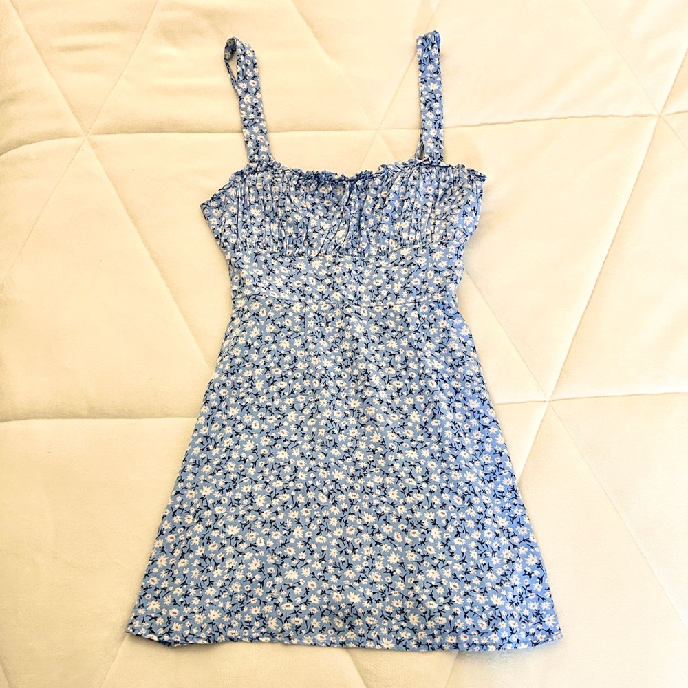 Altard State Floral Blue Mini Sundress, Size Medium